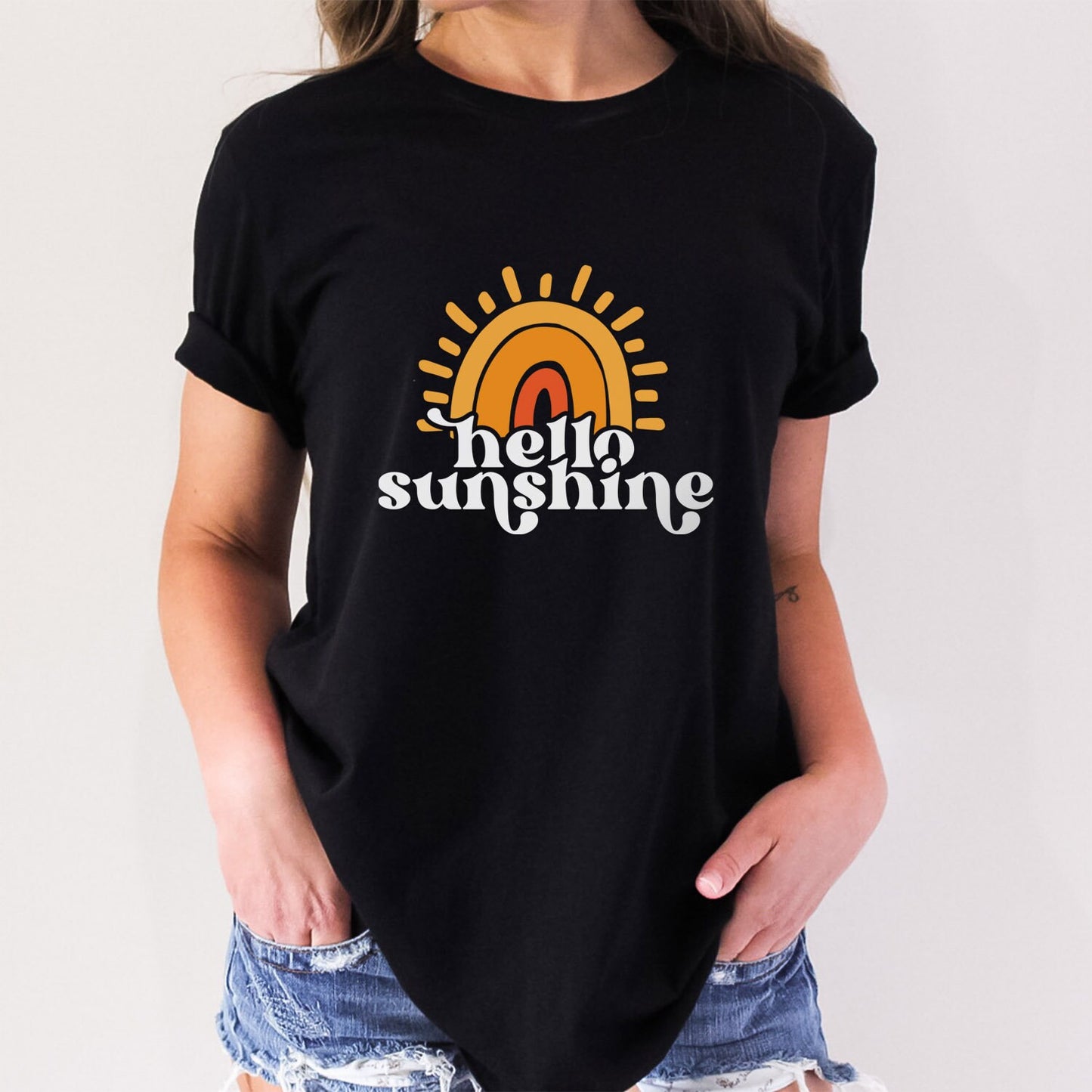 T-shirt Hello Sunshine, T-shirts d'été pour femmes, T-shirt Sunshine Beach, T-shirts de plage pour femmes, T-shirt de vacances, T-shirt cadeau d'été