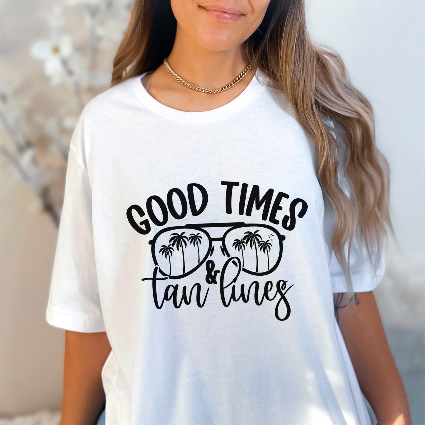 Women Beach Shirt, Shirt with Sunglasses, Summer Shirts for Women, Beach Shirts For Women, Vacation Shirt, Good Times and Tan Lines