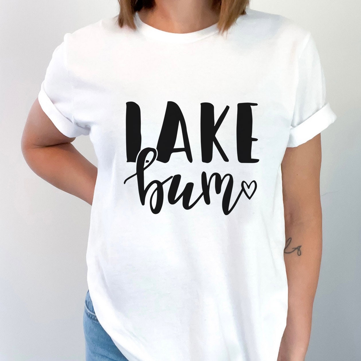 T-shirt Lake Bum, chemise de plage pour femme, chemise de plage, chemises d'été, chemises de plage, chemise de vacances, chemise de vacances au lac