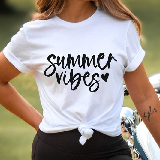 T-shirt d'été pour femme, chemise Summer Vibes, chemises d'été, chemises de plage pour femme, chemise de vacances, chemises de plage