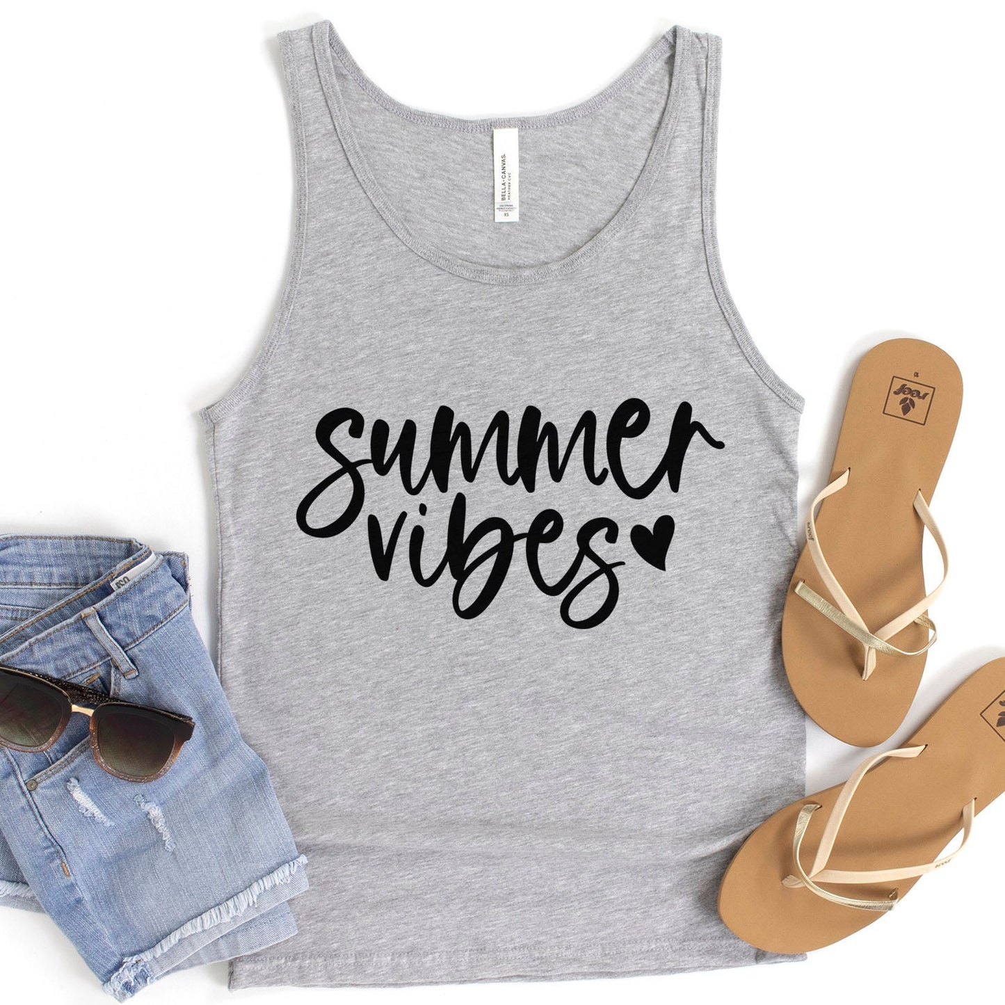 Summer Vibes Tank Top, Summer Tee for Women, Summer Shirts, Beach Tanks for Women, Vacation Shirt, Beach Shirts