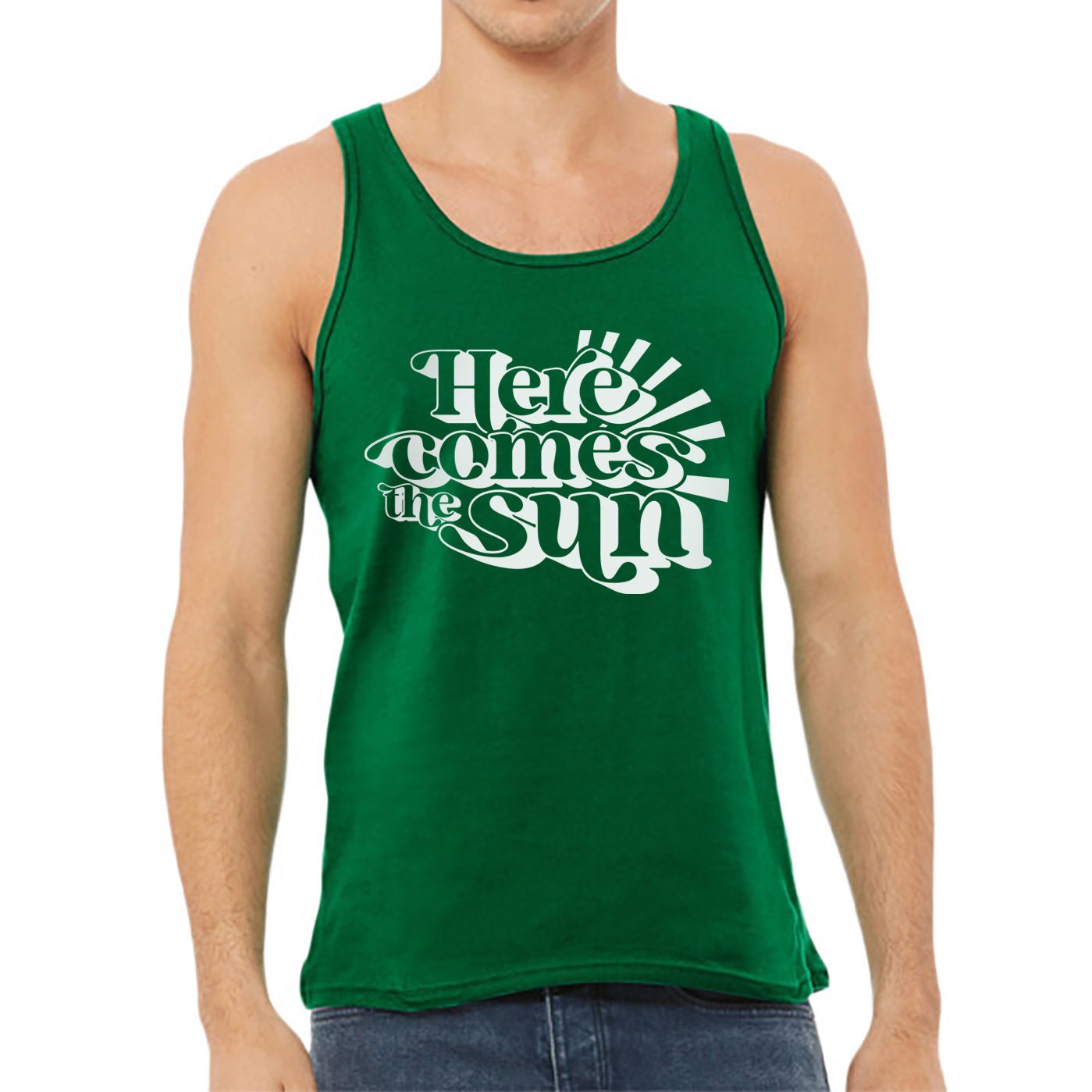 Here Comes the Sun Tank Top, Beach Muscle Tank, Beach Top, Summer Shirts, Beach Shirts, Vacation Shirt, Holiday Shirt