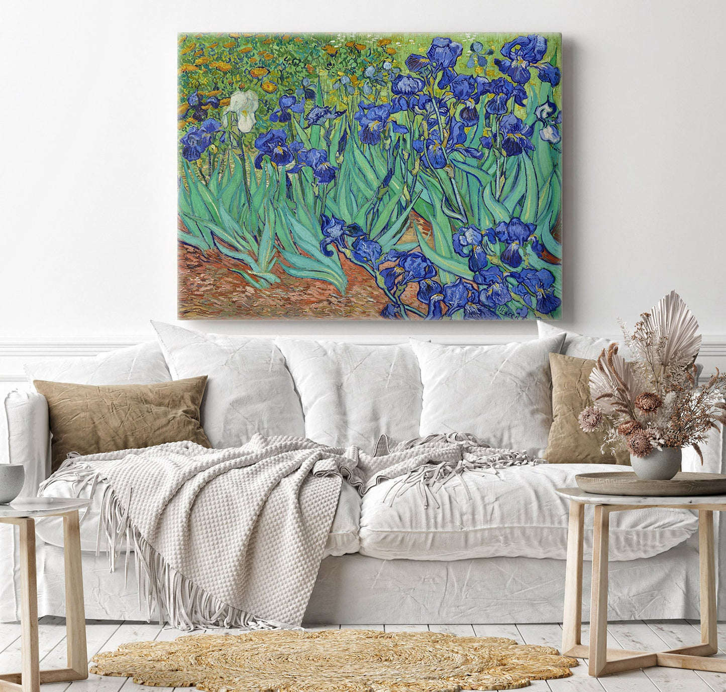 Vincent Van Gogh Irises Stretched Canvas Wall Art Reproduction, Van Gogh Post Impressionism Art Canvas Print, Modern Art Canvas Painting