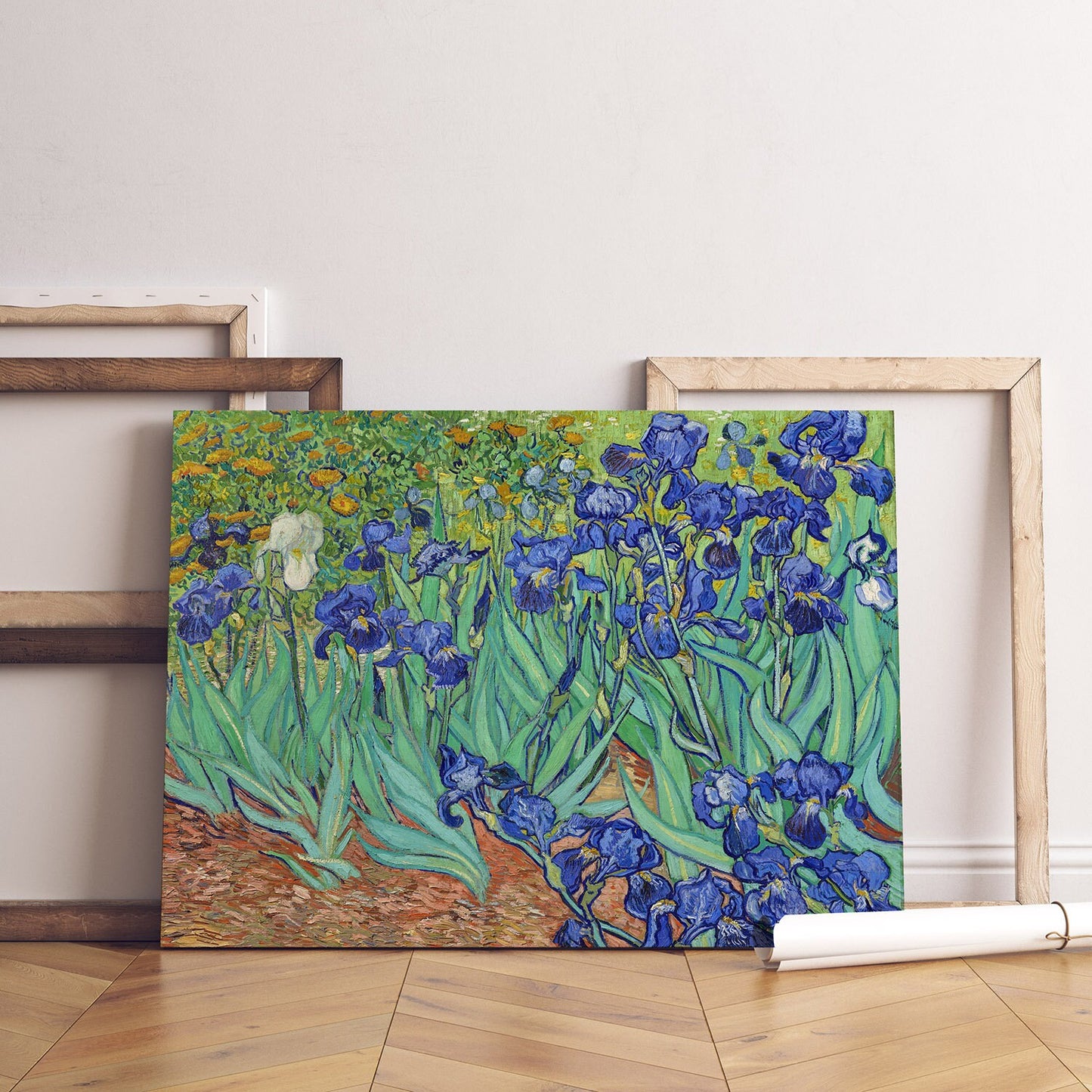 Vincent Van Gogh Irises Stretched Canvas Wall Art Reproduction, Van Gogh Post Impressionism Art Canvas Print, Modern Art Canvas Painting