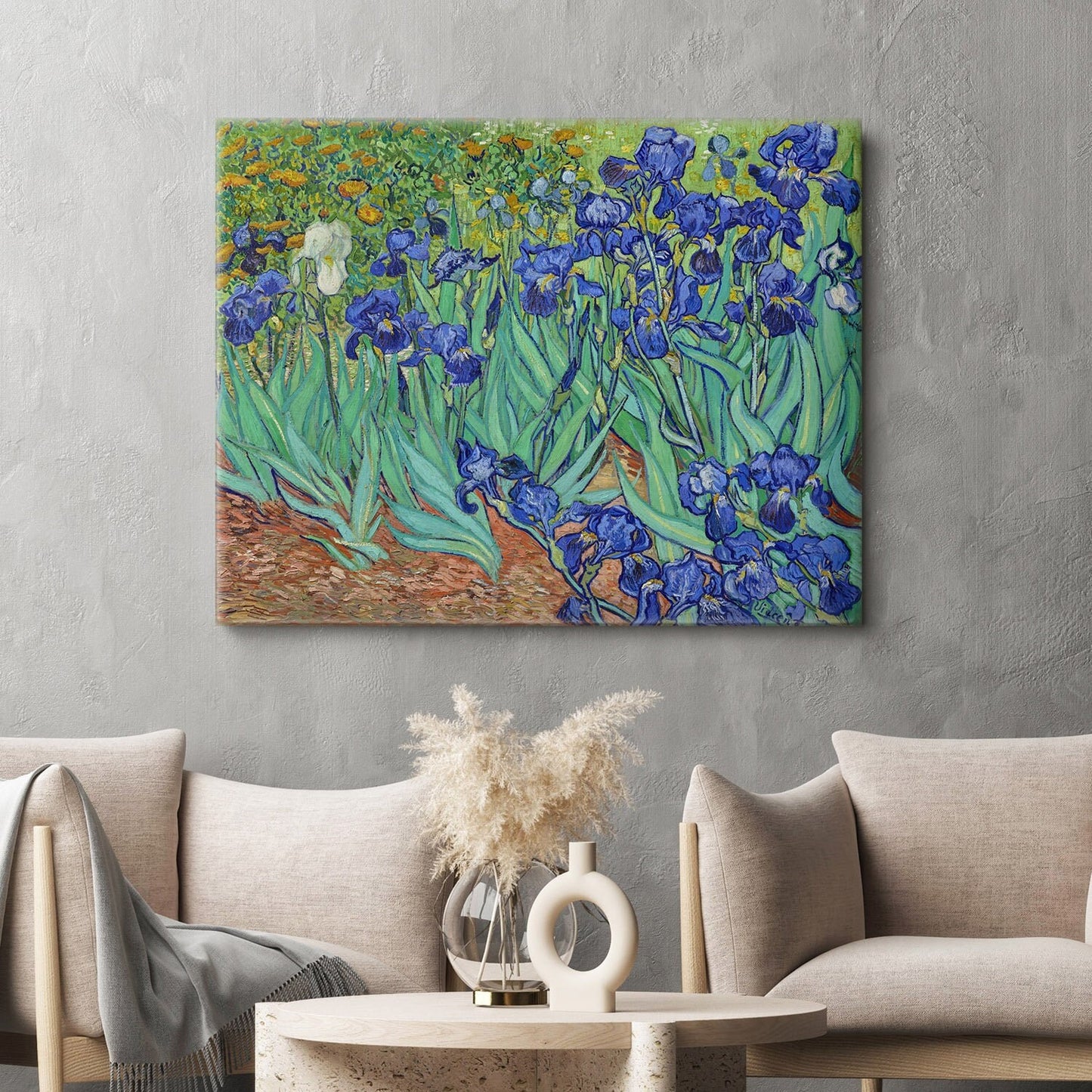 Vincent Van Gogh Irises Stretched Canvas Wall Art Reproduction, Van Gogh Post Impressionism Art Canvas Print, Modern Art Canvas Painting