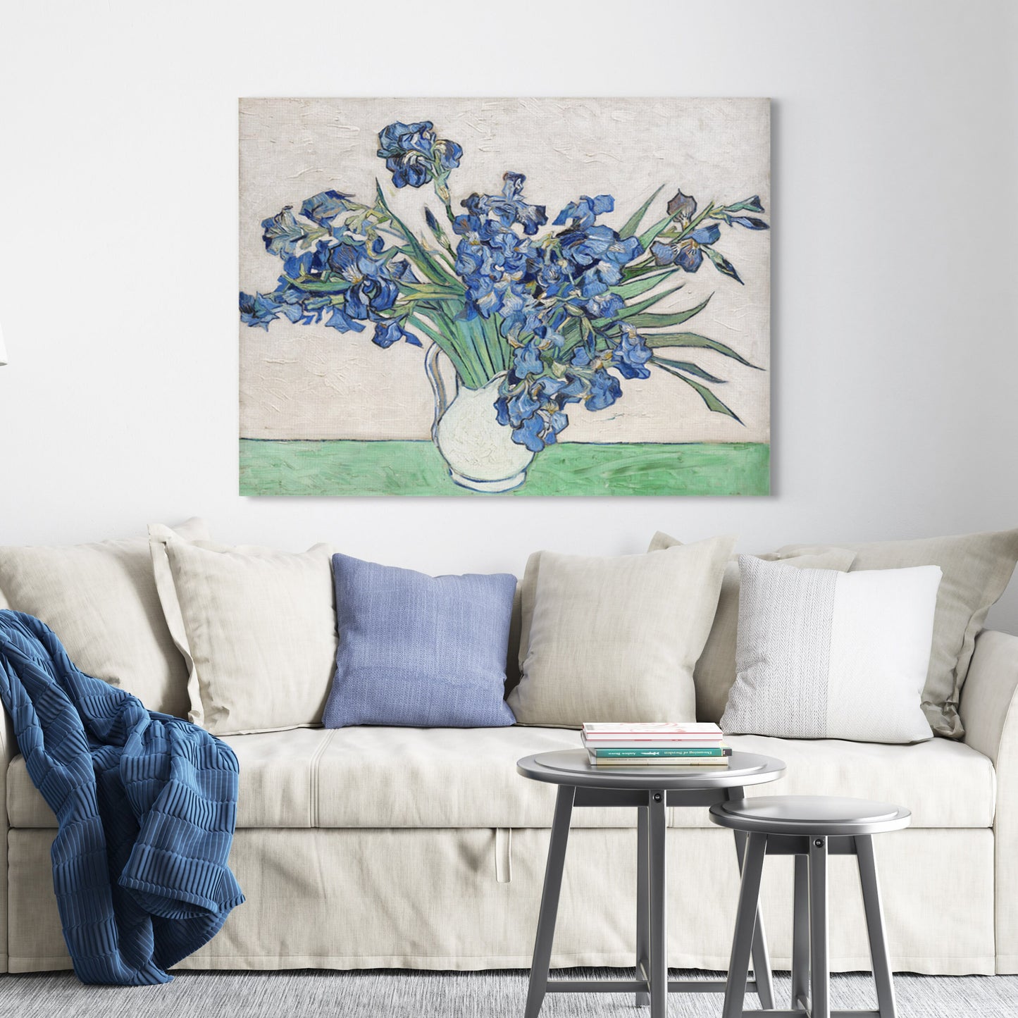 Vincent Van Gogh Ireses Stretched Canvas Wall Art, Van Gogh Reproduction Canvas Flowers Print for Room Decor, Modern Wall Art Painting