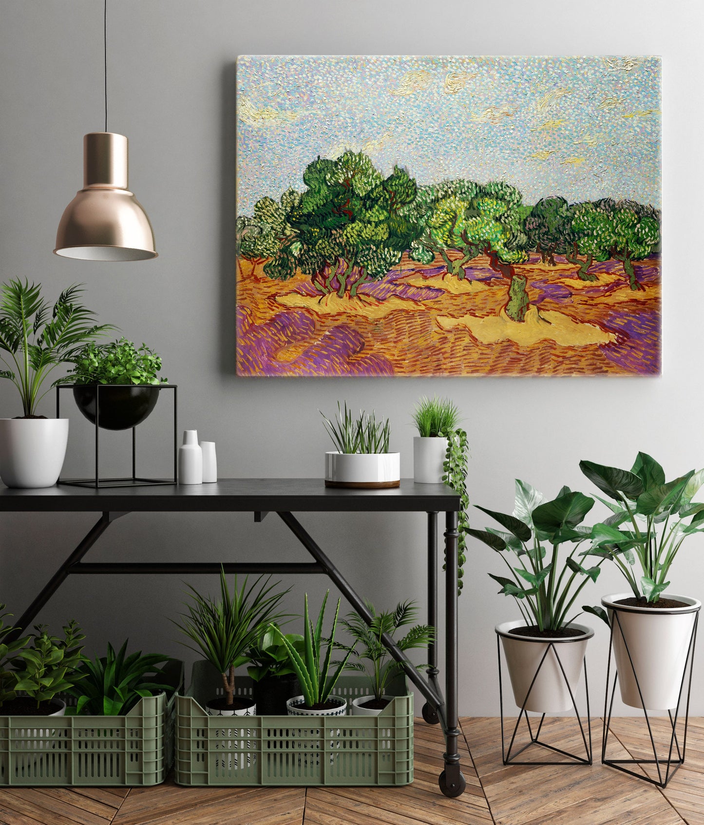 Vincent Van Gogh Olive Trees Stretched Canvas Wall Art, Van Gogh Painting Reproduction, Van Gogh Canvas Print, Post-Impressionism Art Decor