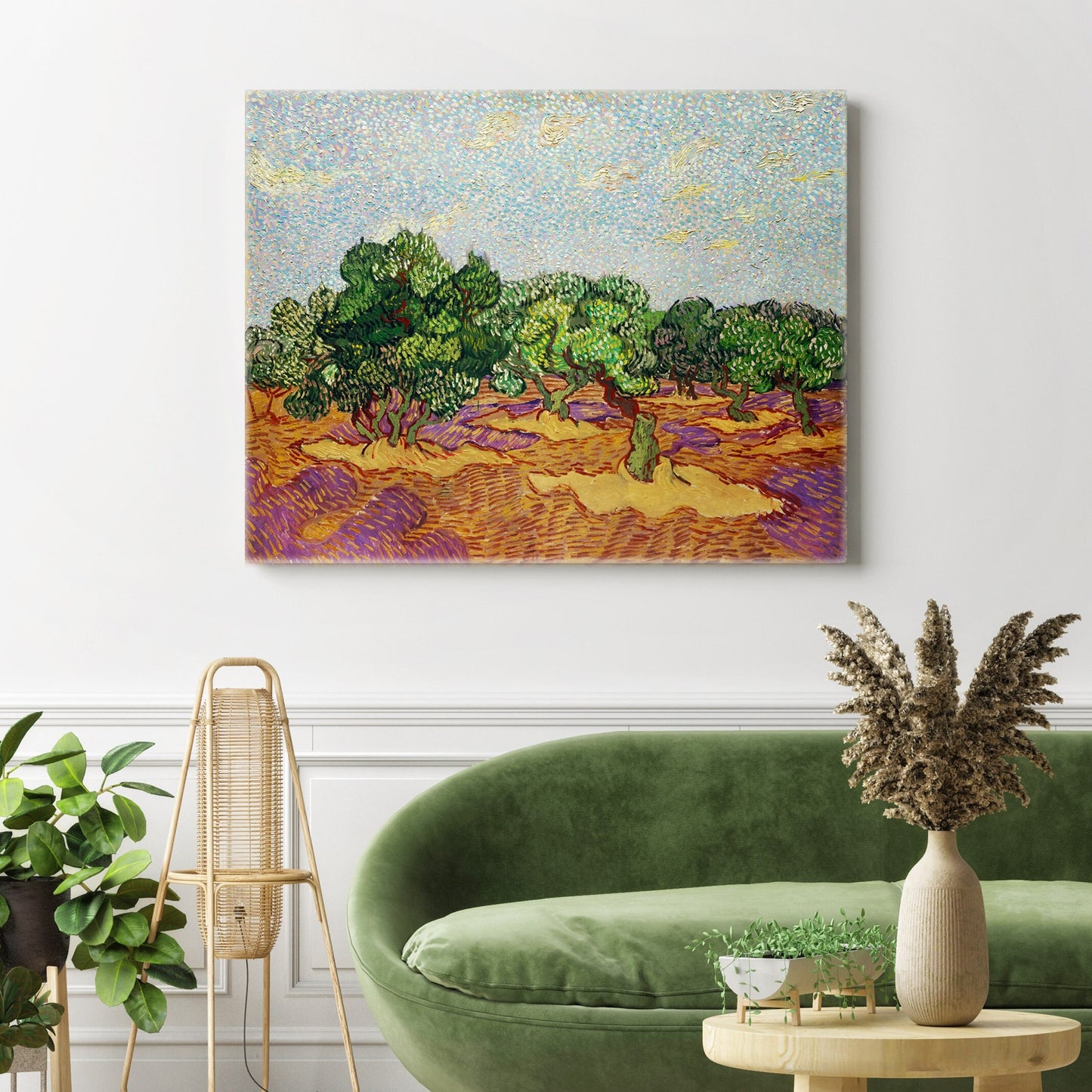 Vincent Van Gogh Olive Trees Stretched Canvas Wall Art, Van Gogh Painting Reproduction, Van Gogh Canvas Print, Post-Impressionism Art Decor