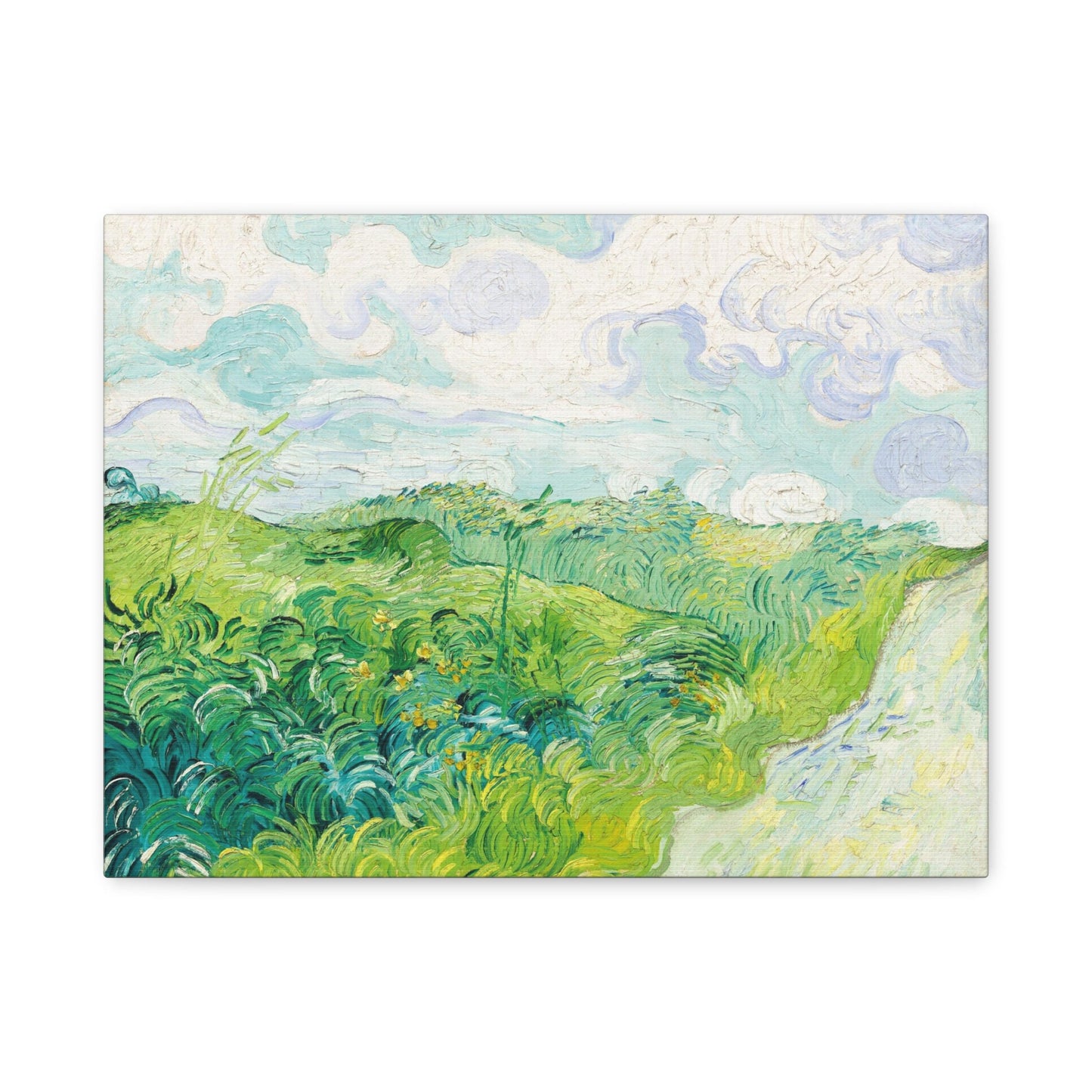 Toile tendue de Vincent Van Gogh, champs de blé verts, reproduction de Van Gogh, impression sur toile pour décoration de maison ou de bureau, peinture d'art moderne