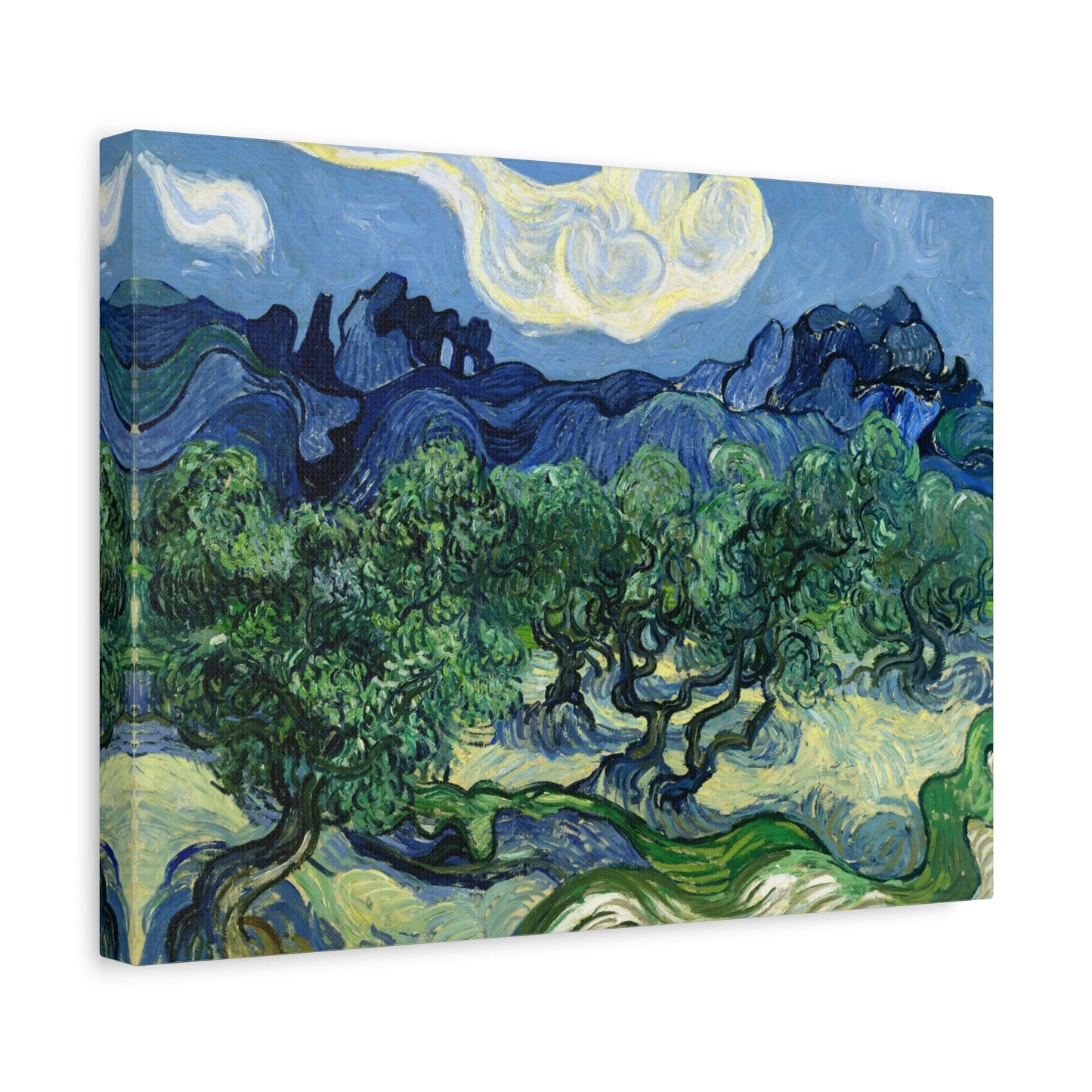 Vincent Van Gogh Olive Trees with the Alpilles Stretched Canvas Wall Art, Van Gogh Reproduction Canvas Print for Home Decor, Impressionism