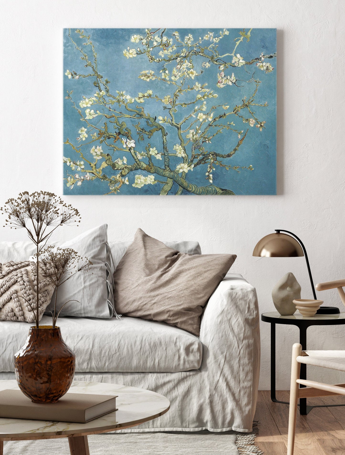 Impression sur toile tendue représentant une fleur d'amandier de Vincent Van Gogh, reproduction sur toile de Van Gogh, prête à accrocher pour la décoration intérieure