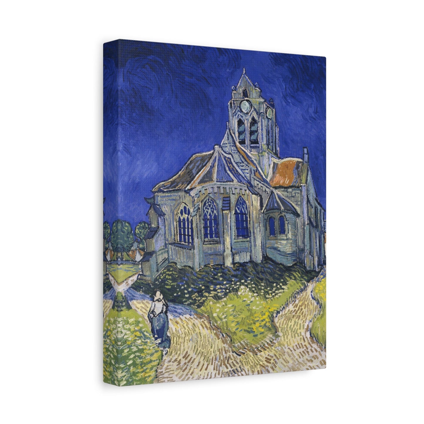 Vincent Van Gogh The Church at Auvers Stretched Canvas Wall Art, Van Gogh Reproduction Print, Van Gogh Portait Painting Ready to Hang