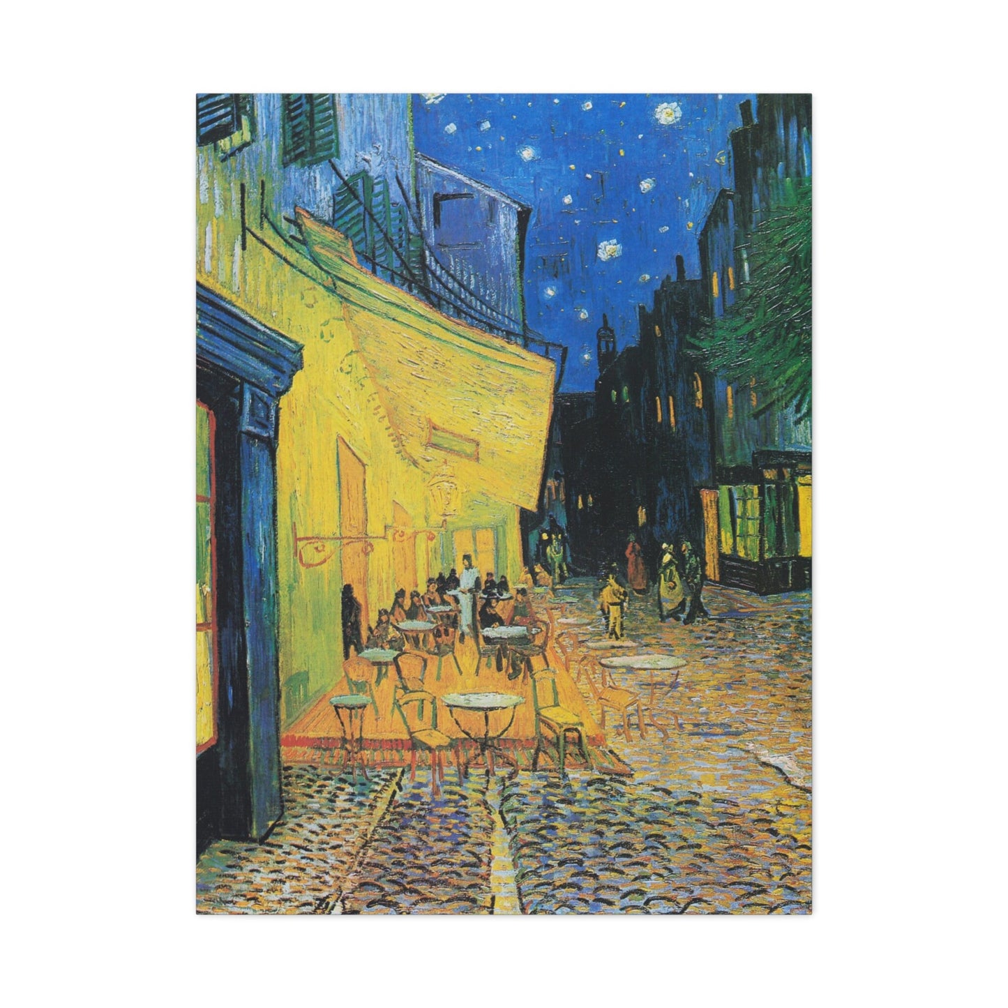 Toile tendue représentant la terrasse d'un café de Vincent Van Gogh la nuit, reproduction d'impression de Van Gogh, peinture de Van Gogh, décoration d'intérieur prête à accrocher