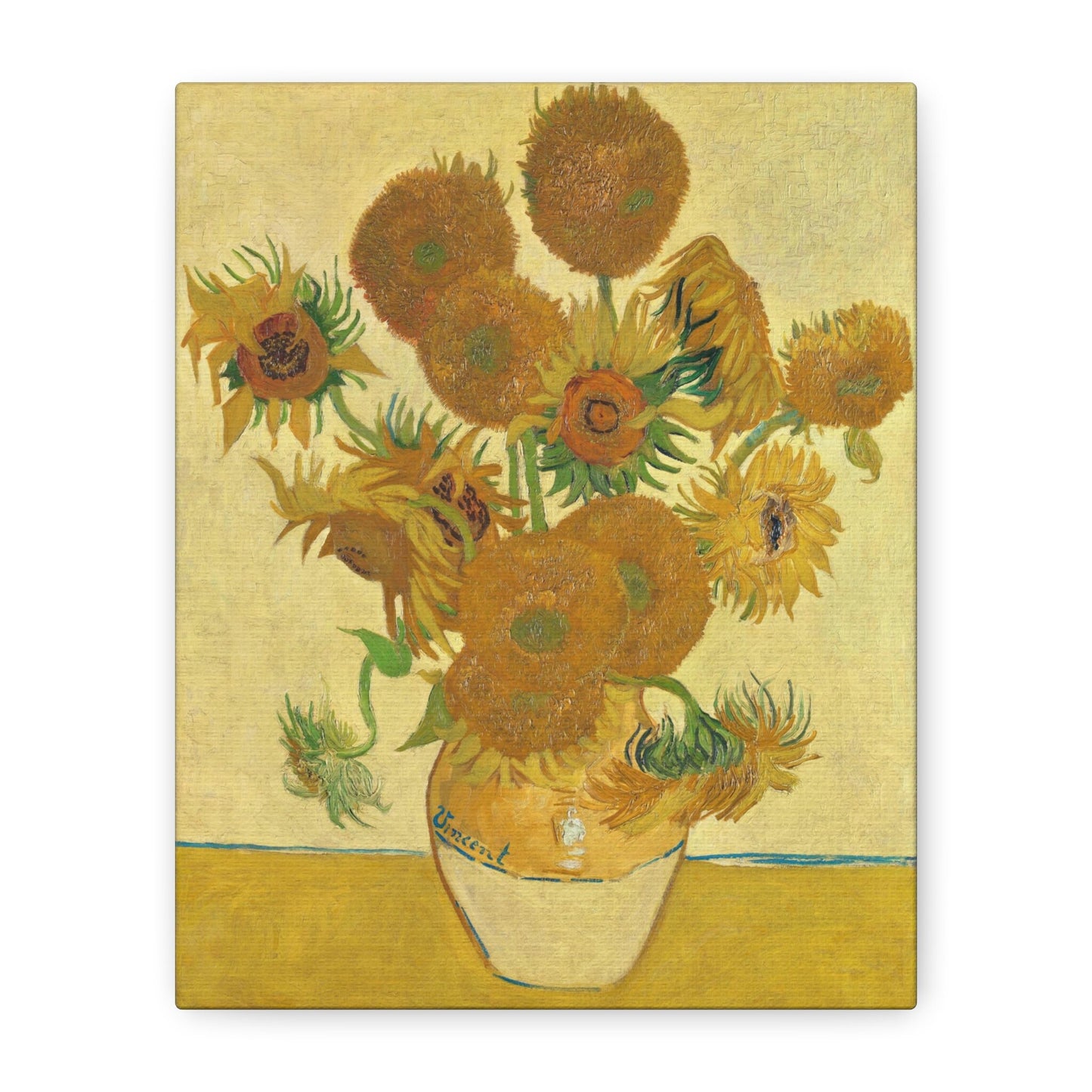 Vincent Van Gogh Sunflowers Stretched Canvas Wall Art, Van Gogh Modern Art Reproduction Print, Ready to Hang Van Gogh Painting Home Decor