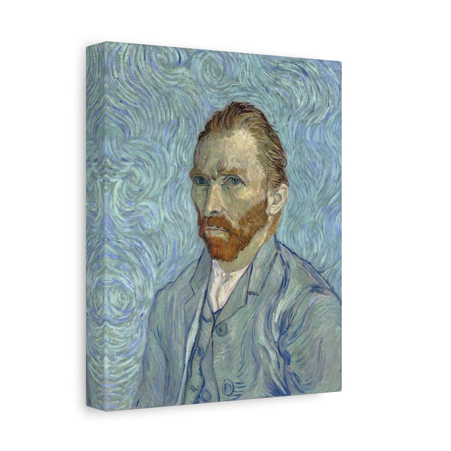 Vincent Van Gogh Self portrait Stretched Canvas Wall Art, Van Gogh Canvas Reproduction Print, Ready to Hang Van Gogh Portrait Painting