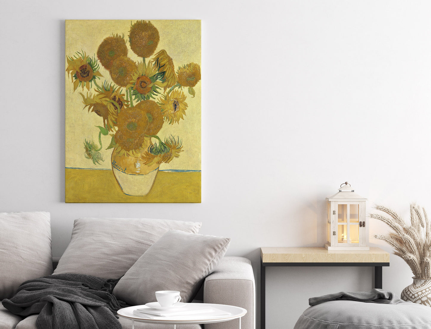 Vincent Van Gogh Sunflowers Stretched Canvas Wall Art, Van Gogh Modern Art Reproduction Print, Ready to Hang Van Gogh Painting Home Decor