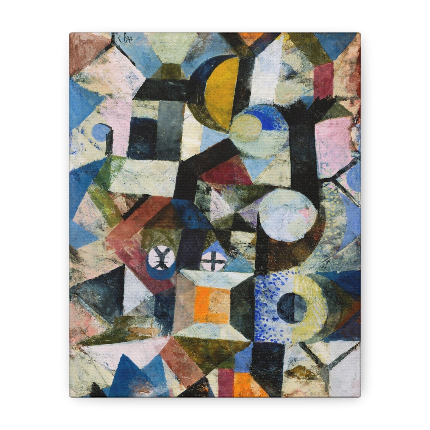 Paul Klee Composition with the Yellow Half Moon and the Y Stretched Canvas Wall Art, Paul Klee Reproduction Painting Print Abstract Wall Art