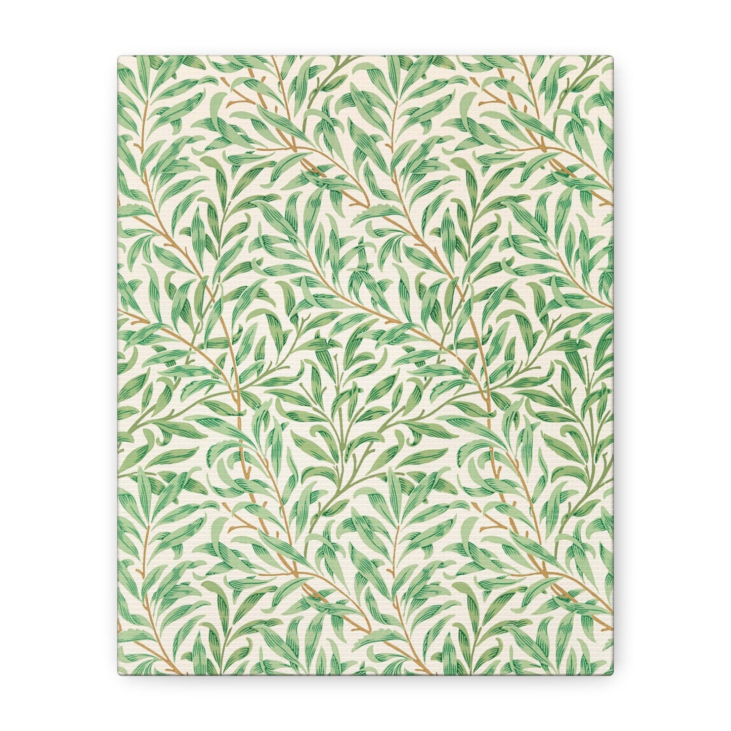 William Morris Willow Bough Pattern Stretched Canvas Wall Art, William Morris Botanical Reproduction Vintage Print, Leaves Pattern Print