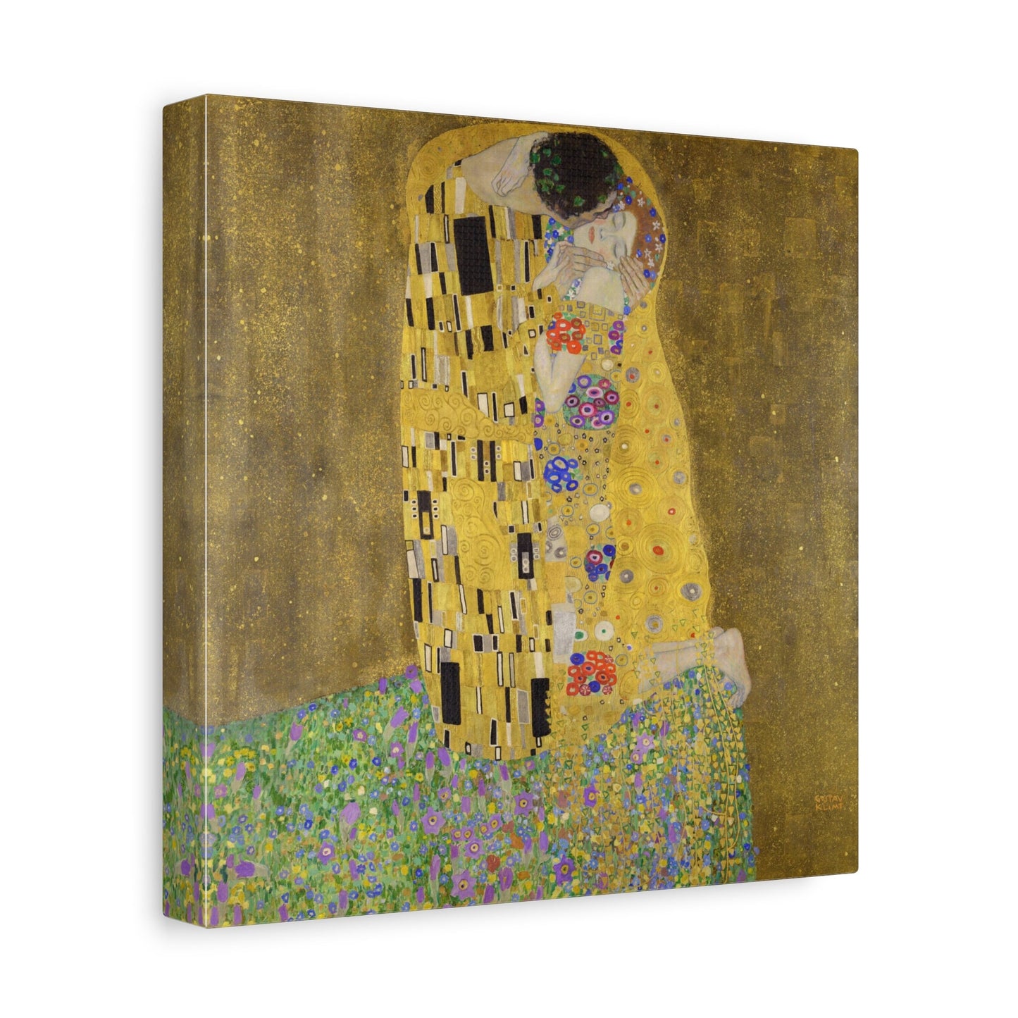 The Kiss Gustav Klimt Stretched Canvas Wall Art, Gustav Klimt Reproduction Romantic Wall Art, Vintage Art Nouveau Print, Ready to Hang