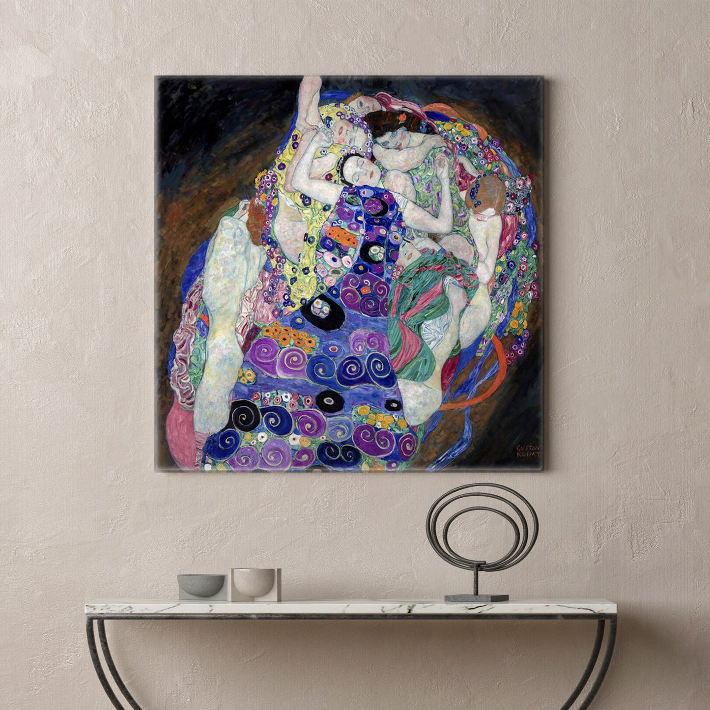 Gustav Klimt The Virgin Stretched Canvas Wall Art, Gustav Klimt Romantic Wall Art, Vintage Art Nouveau Reproduction Print, Ready to Hang