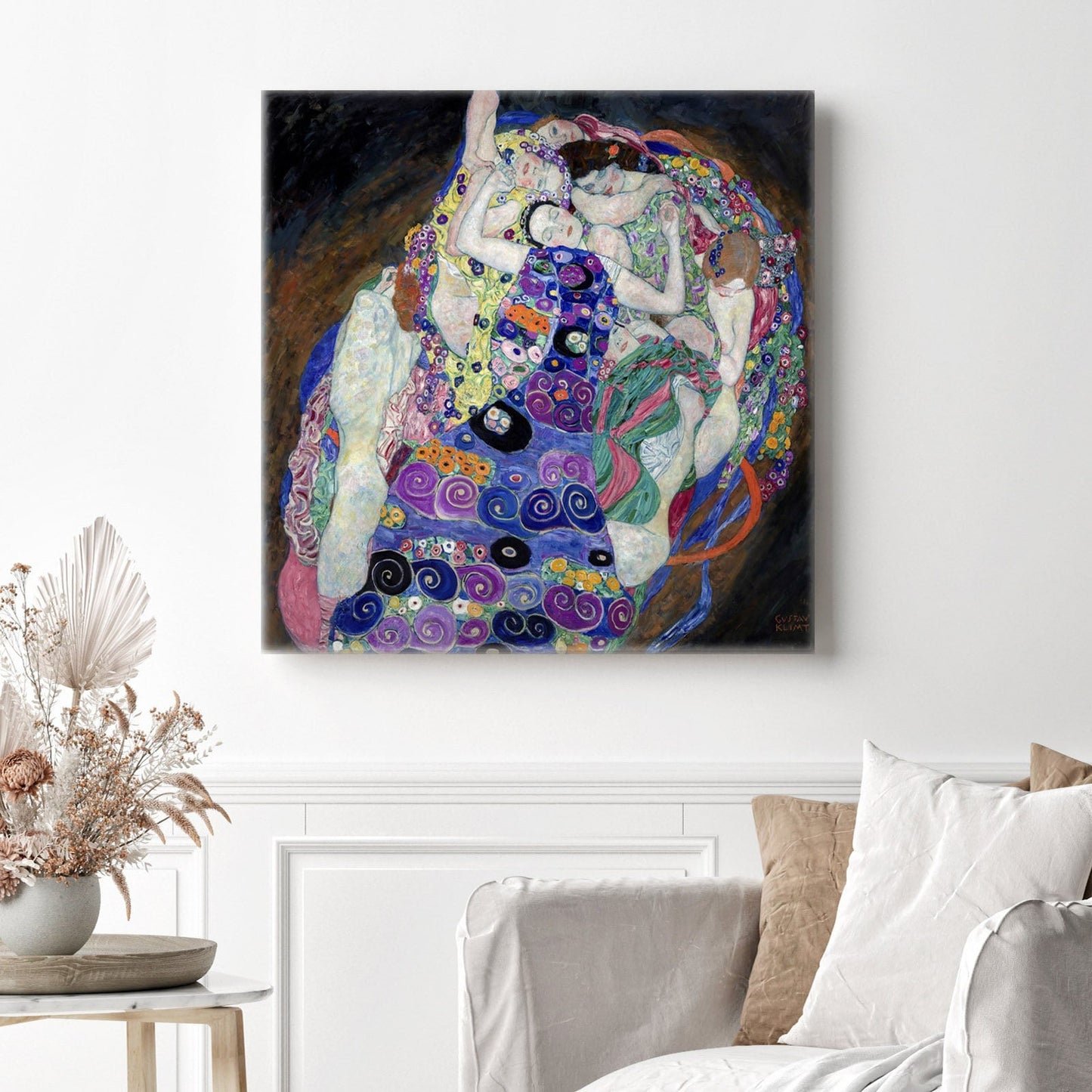 Gustav Klimt The Virgin Stretched Canvas Wall Art, Gustav Klimt Romantic Wall Art, Vintage Art Nouveau Reproduction Print, Ready to Hang