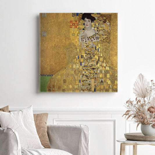 Gustav Klimt Portrait of Adele Bloch-Bauer Stretched Canvas Wall Art, Gustav Klimt Romantic Reproduction Wall Art, Ready to Hang Print