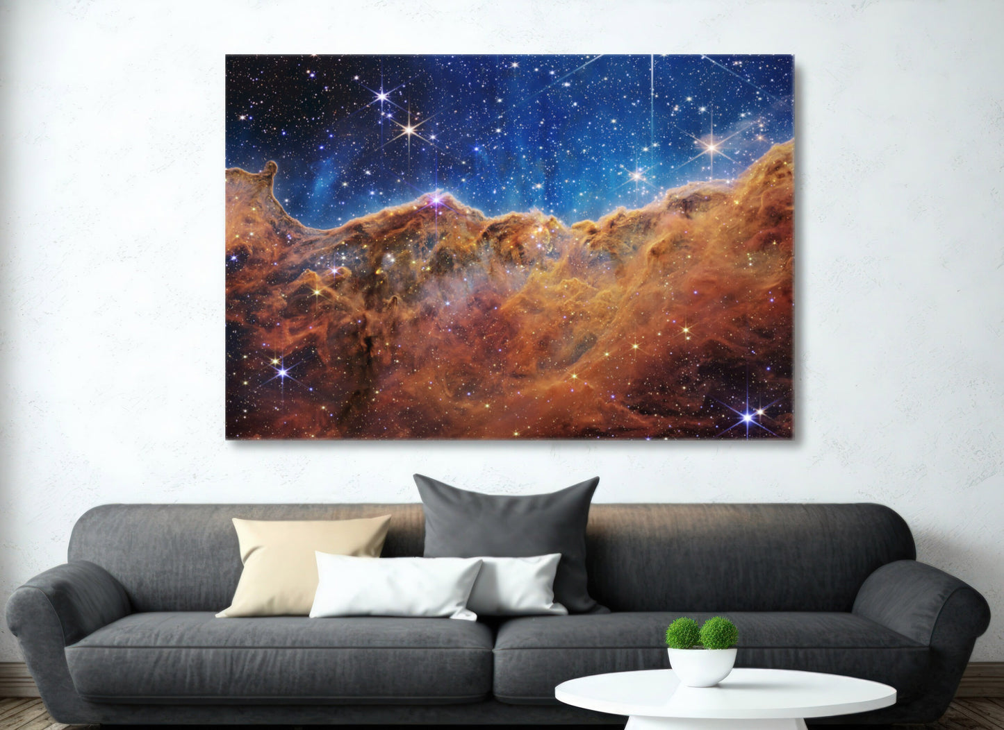 James Webb Carina Nebula Stretched Canvas Print, Space Telescope Images Print, NASA Print Space Art, Cosmic Cliffs Space Telescope Print