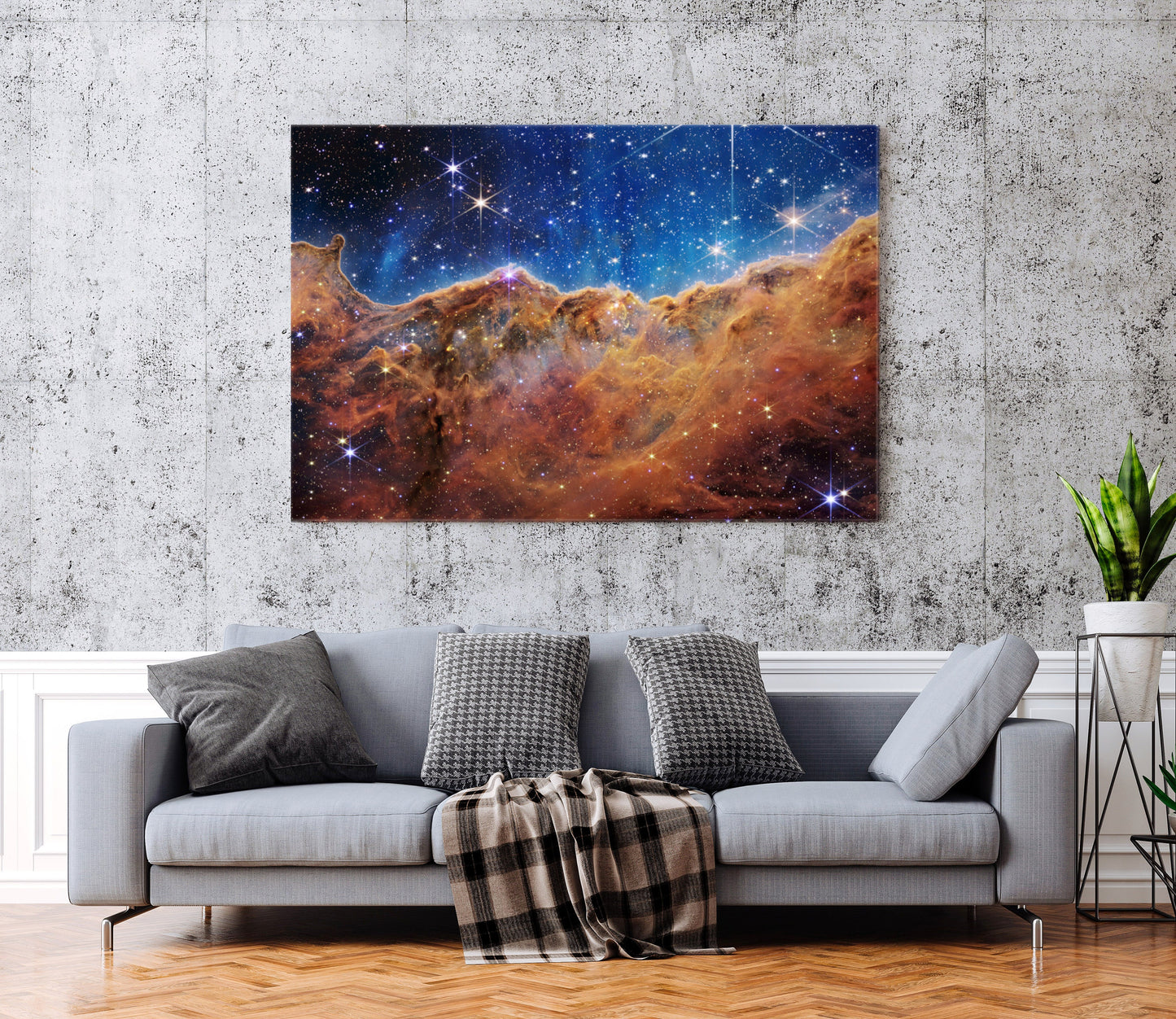 James Webb Carina Nebula Stretched Canvas Print, Space Telescope Images Print, NASA Print Space Art, Cosmic Cliffs Space Telescope Print