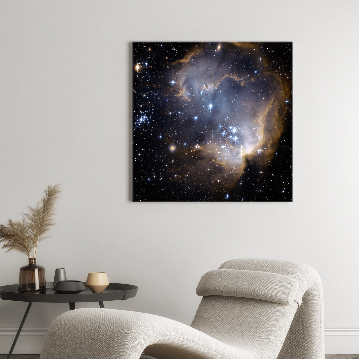 Space Nebula NASA Stretched Canvas Print, Galaxy Cosmic Space Print, NGC 602 and N90 Hubble Space Telescope Images, NASA Deep Field Print