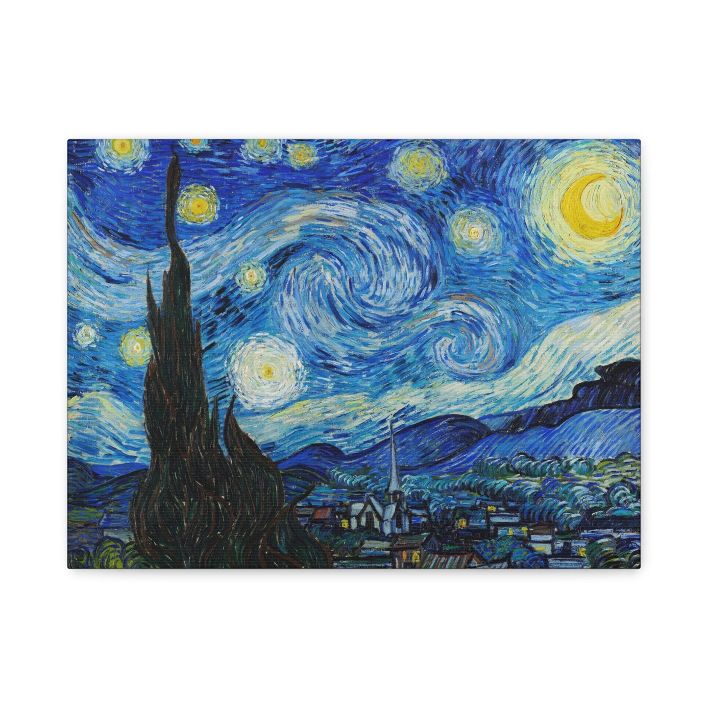 Vincent Van Gogh The Starry Night Stretched Reproduction Canvas Wall Art, Van Gogh Art Canvas Print, Modern Art Canvas Painting Room Decor