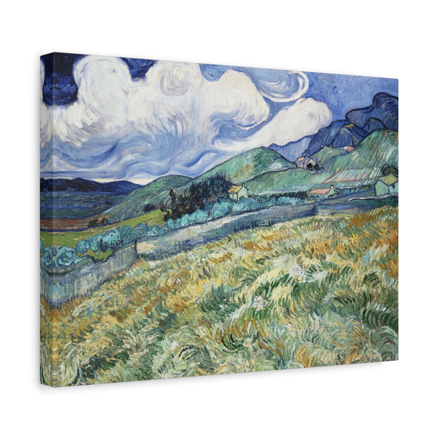 Vincent Van Gogh Landscape from Saint-Remy Stretched Canvas Wall Art, Van Gogh Reproduction Print for Home Decor, Ready to Hang Canvas Print