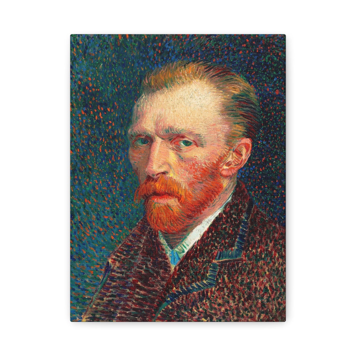 Vincent Van Gogh Self Portrait Stretched Canvas Wall Art, Van Gogh Reproduction Print, Van Gogh Portait Painting, Ready to Hang Canvas