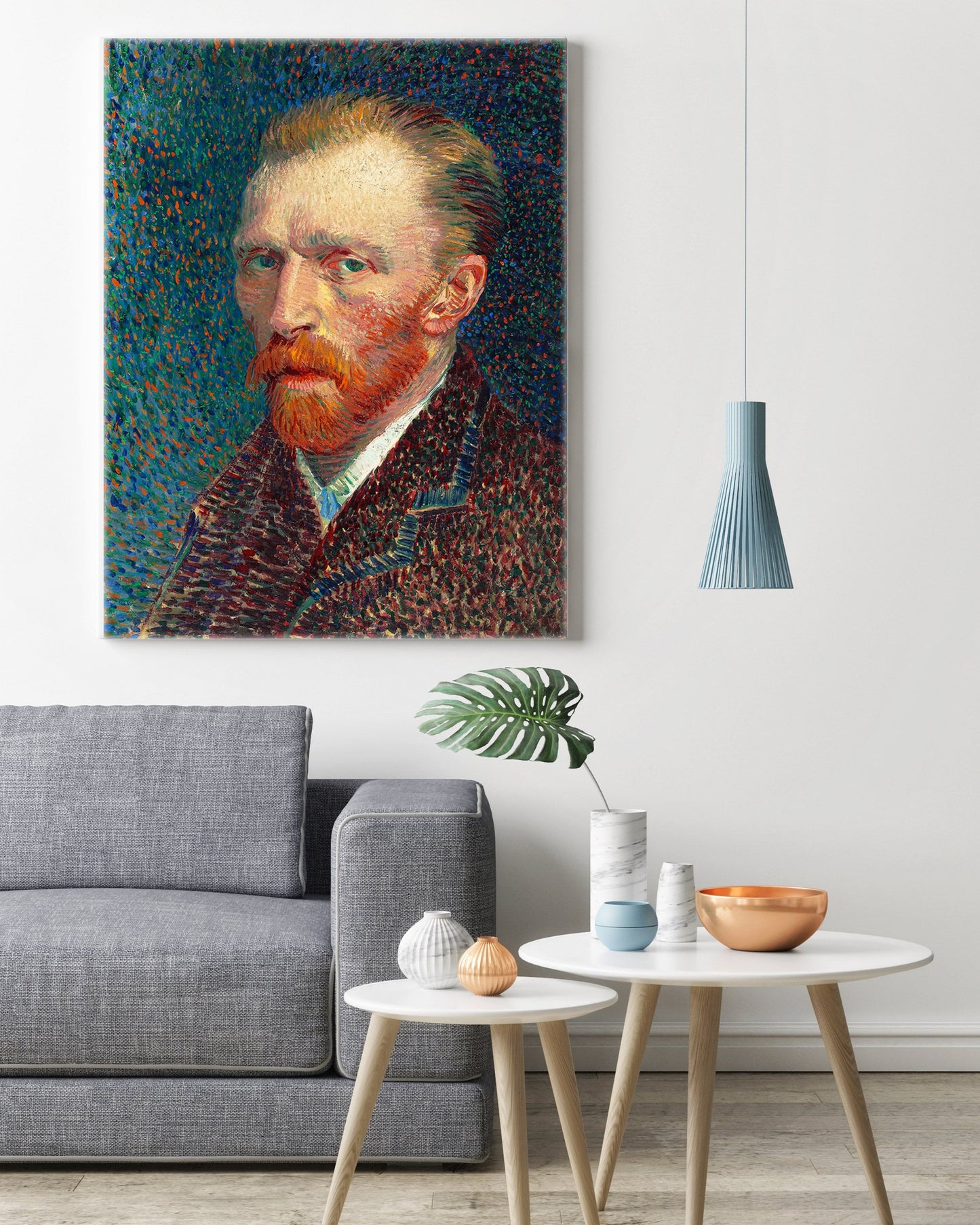 Vincent Van Gogh Self Portrait Stretched Canvas Wall Art, Van Gogh Reproduction Print, Van Gogh Portait Painting, Ready to Hang Canvas