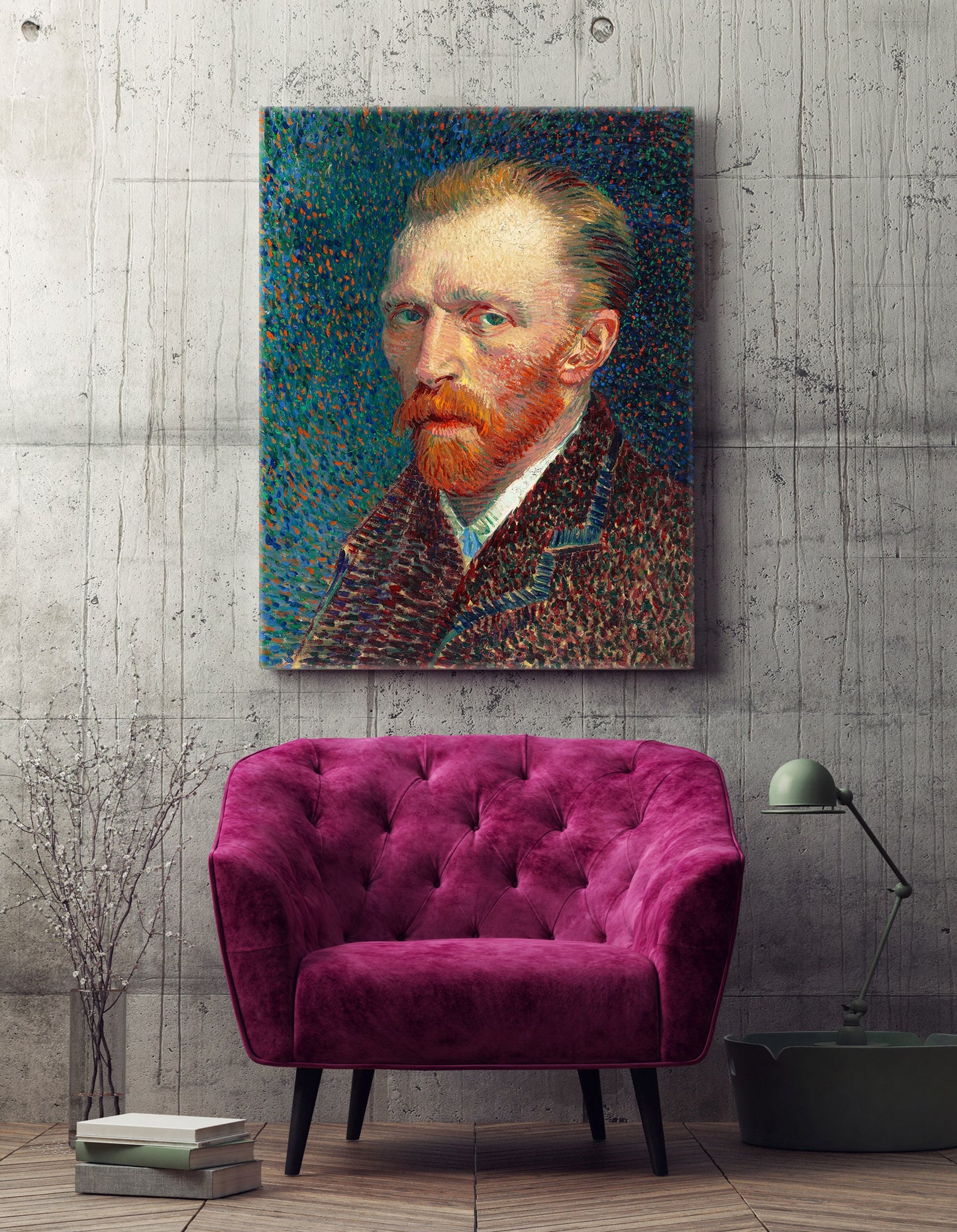 Vincent Van Gogh Self Portrait Stretched Canvas Wall Art, Van Gogh Reproduction Print, Van Gogh Portait Painting, Ready to Hang Canvas