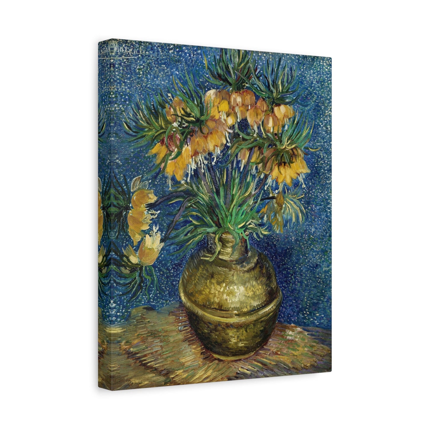 Fritillaires impériales dans un vase en cuivre, toile tendue de Vincent Van Gogh, portrait de Van Gogh, reproduction d'impression de Van Gogh