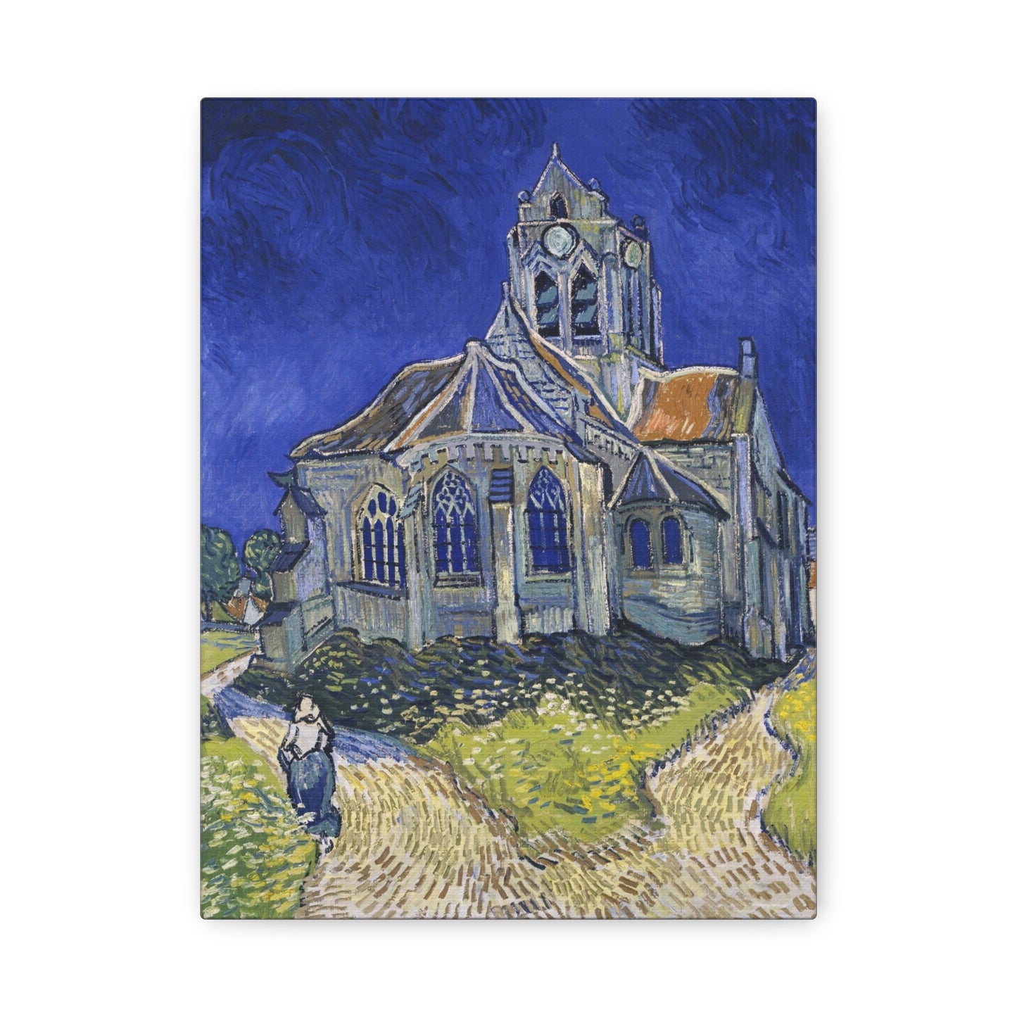 Vincent Van Gogh The Church at Auvers Stretched Canvas Wall Art, Van Gogh Reproduction Print, Van Gogh Portait Painting Ready to Hang