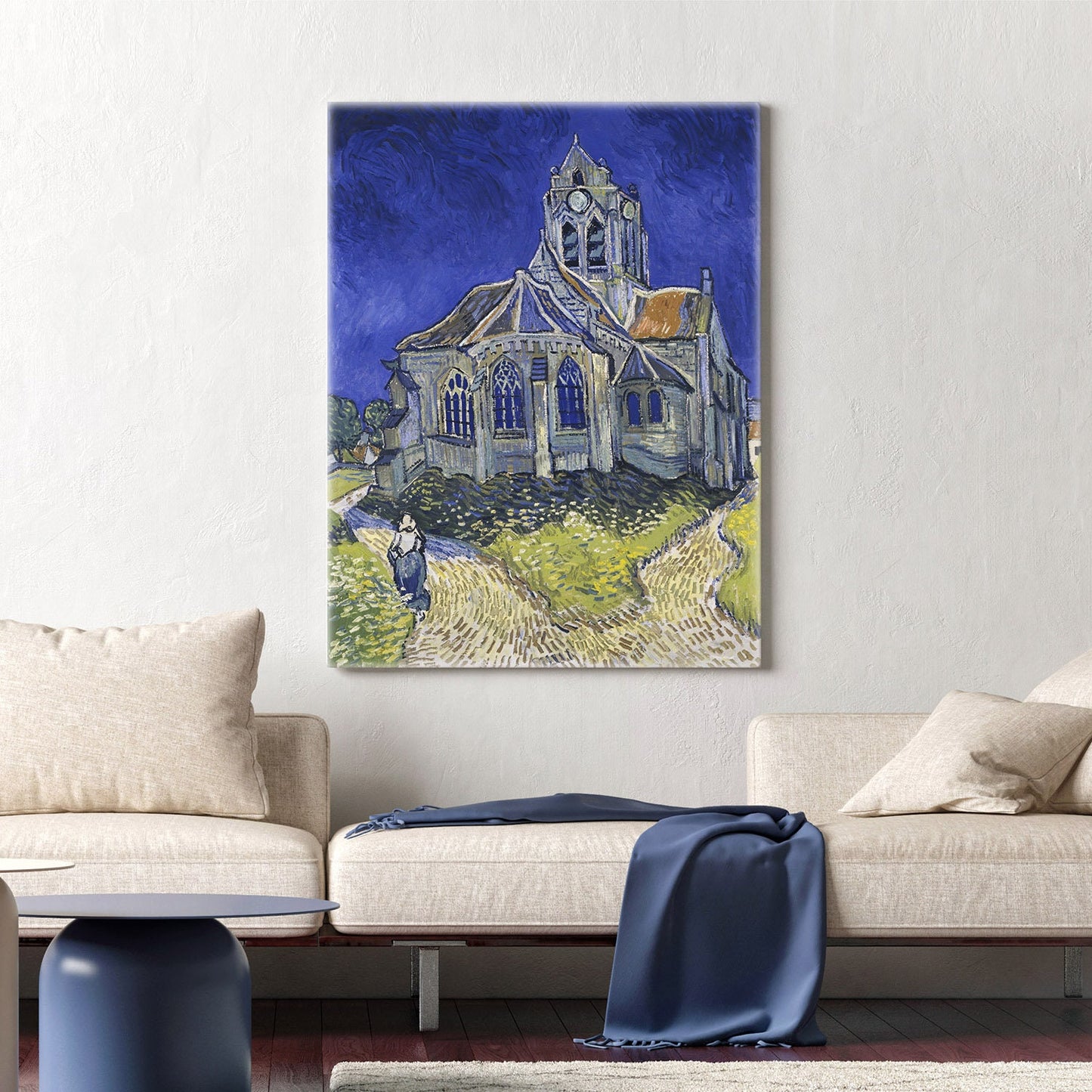 Vincent Van Gogh The Church at Auvers Stretched Canvas Wall Art, Van Gogh Reproduction Print, Van Gogh Portait Painting Ready to Hang