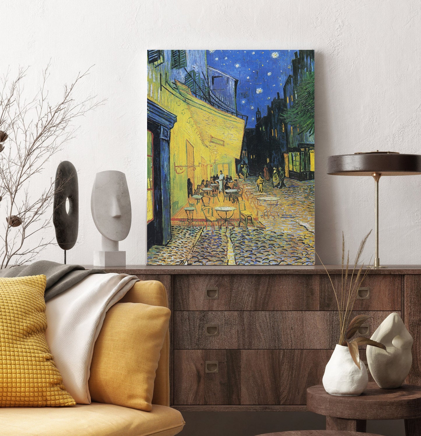 Vincent Van Gogh Cafe Terrace at Night Stretched Canvas Wall Art, Van Gogh Reproduction Print, Van Gogh Painting Home Decor Ready to Hang