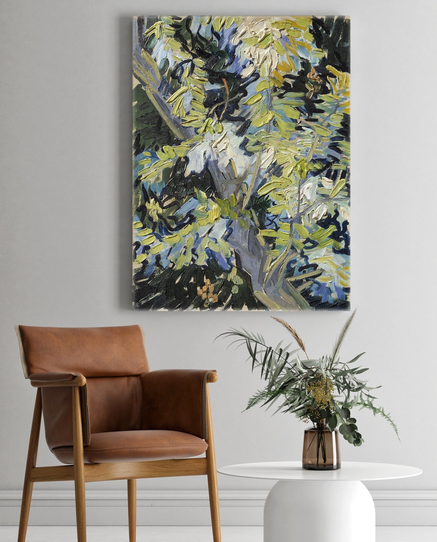 Vincent Van Gogh Blossoming Acacia Branches Stretched Canvas Wall Art, Van Gogh Reproduction Print, Van Gogh Painting Ready to Hang Wall Art