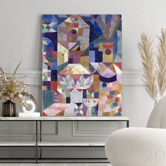 Paul Klee Burggarten Stretched Canvas Wall Art, Paul Klee Reproduction Print, Paul Klee Painting Ready to Hang Canvas, Abstract Wall Art