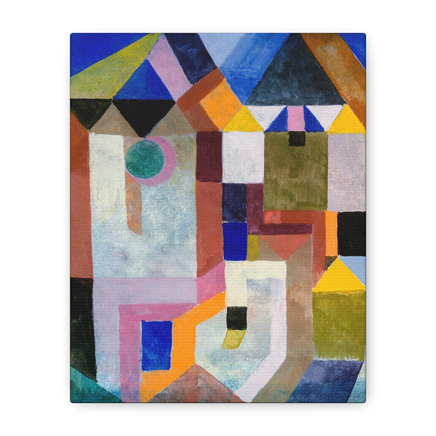 Paul Klee Colorful Architecture Stretched Canvas Abstract Wall Art, Paul Klee Reproduction Print, Paul Klee Painting Ready to Hang Canvas