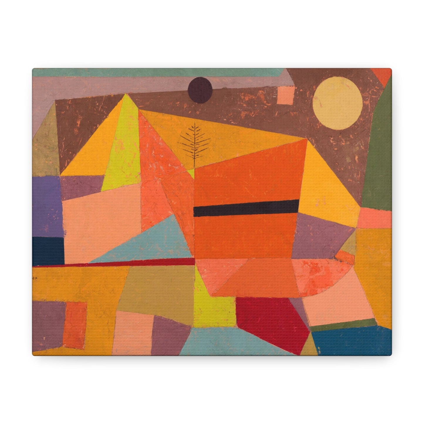 Paul Klee Heitere Gebirgslandschaft (Joyful Mountain Landscape) (1929) Stretched Canvas Wall Art, Paul Klee Reproduction Abstract Painting