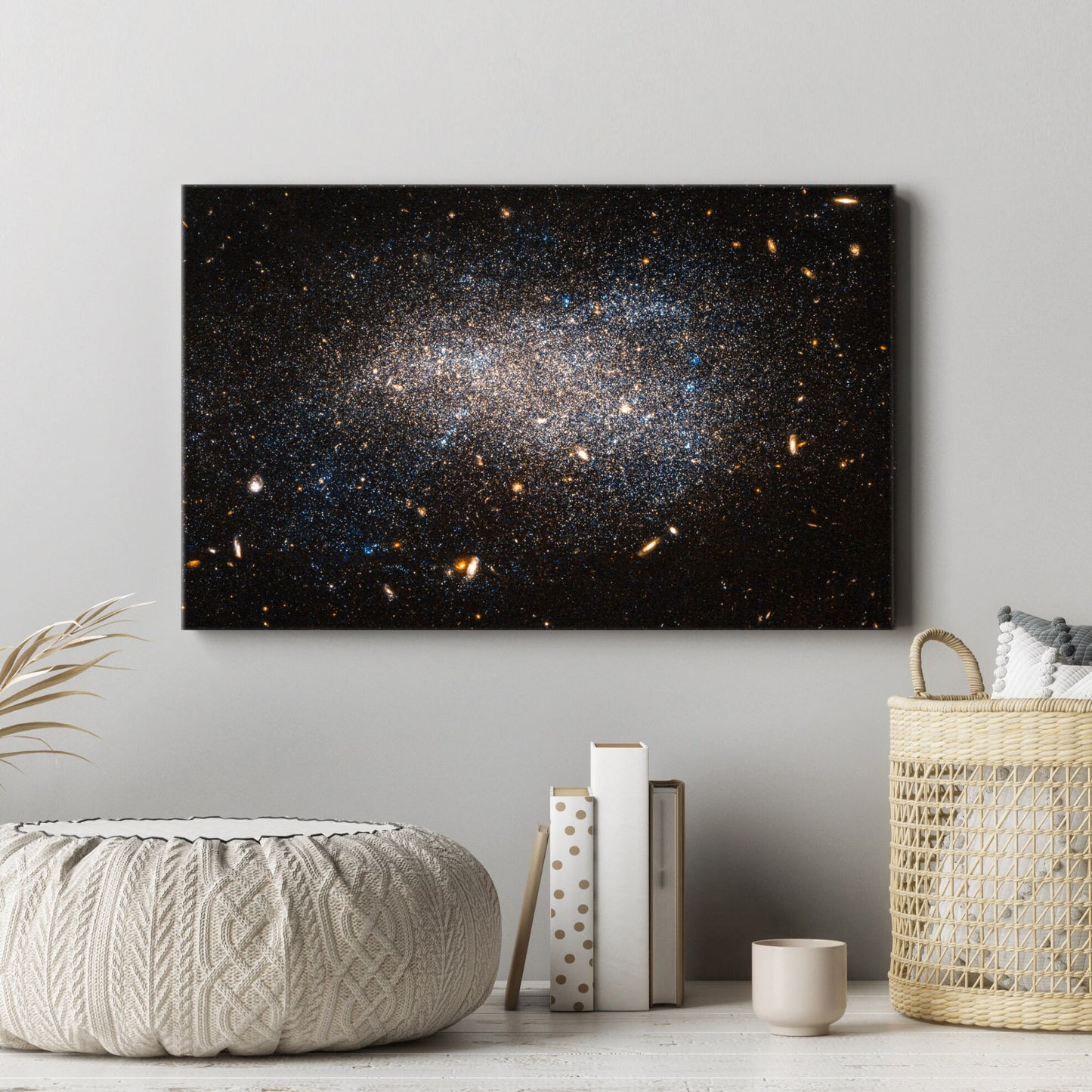 Impression sur toile tendue représentant une galaxie dans la constellation, impression d'images du télescope spatial Hubble, impression d'art spatial de la NASA sur la Chevelure de Bérénice, prête à accrocher