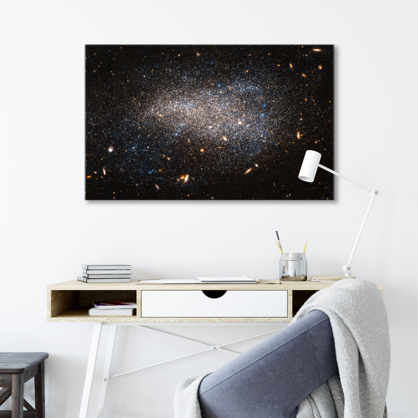 Impression sur toile tendue représentant une galaxie dans la constellation, impression d'images du télescope spatial Hubble, impression d'art spatial de la NASA sur la Chevelure de Bérénice, prête à accrocher