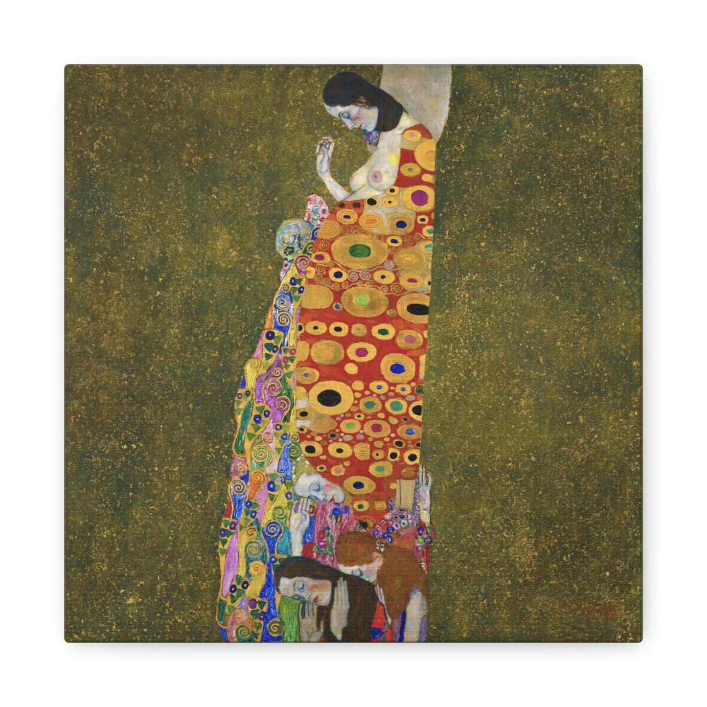 Gustav Klimt Hope II Stretched Canvas Wall Art, Gustav Klimt Romantic Wall Art, Gustav Klimt Hope Reproduction Ready to Hang Canvas Print