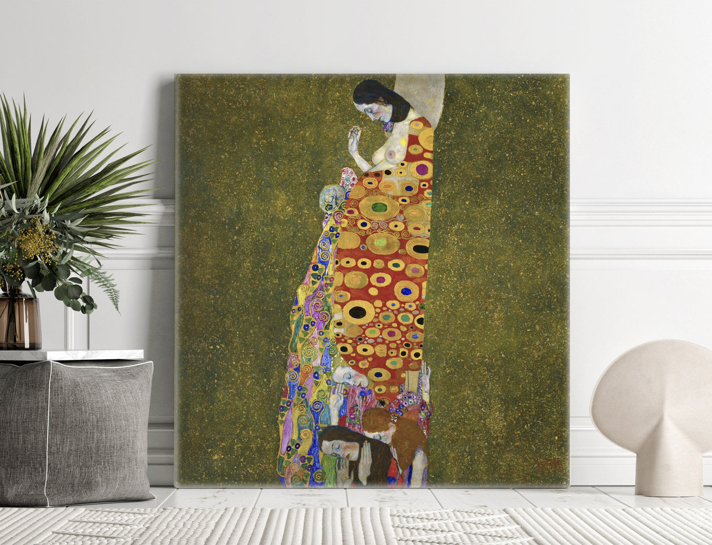 Gustav Klimt Hope II Stretched Canvas Wall Art, Gustav Klimt Romantic Wall Art, Gustav Klimt Hope Reproduction Ready to Hang Canvas Print