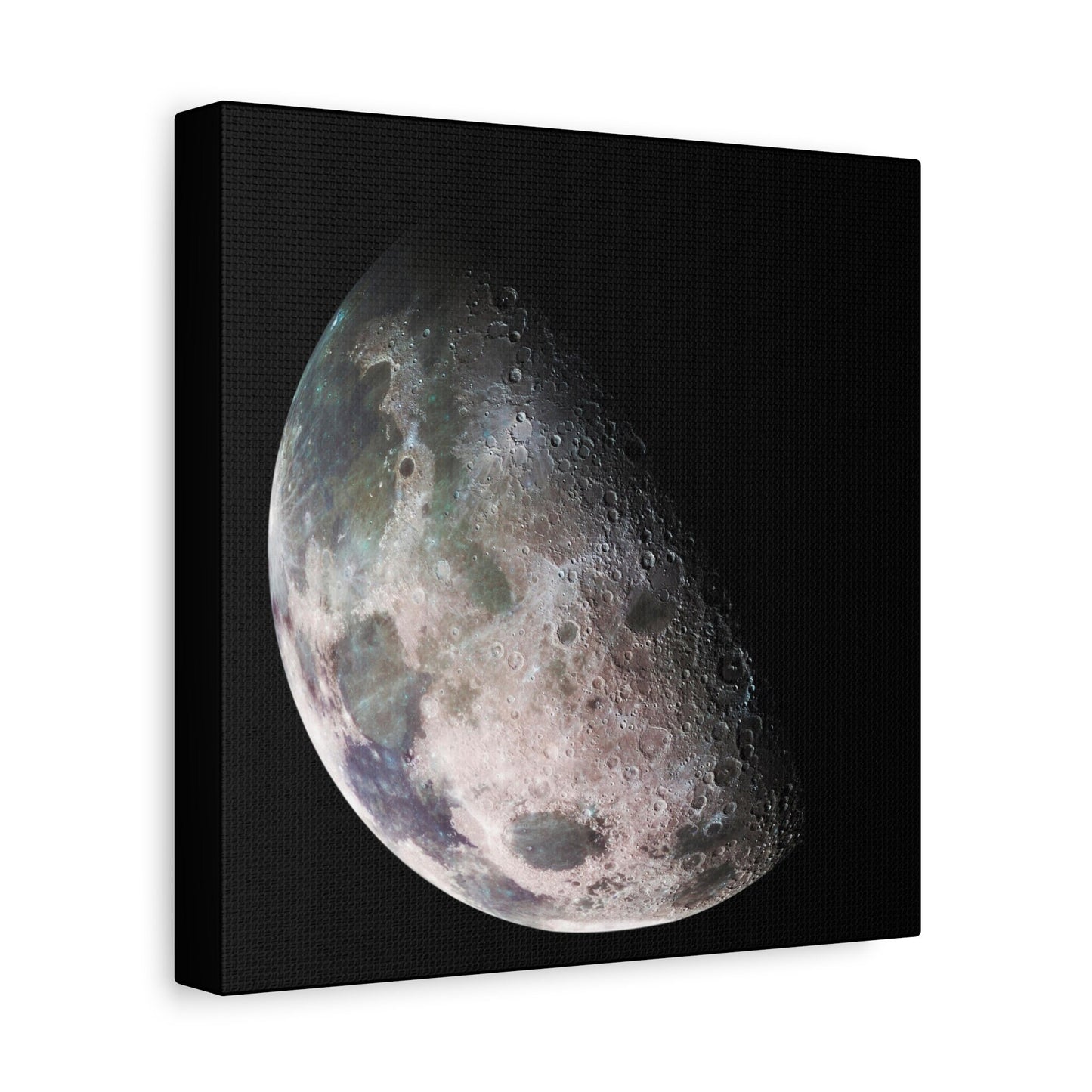 Moon North Polar Mosaic NASA Stretched Canvas Print, Moon Surface Space Telescope Images, Cosmic Space Celestial Telescope Canvas Print