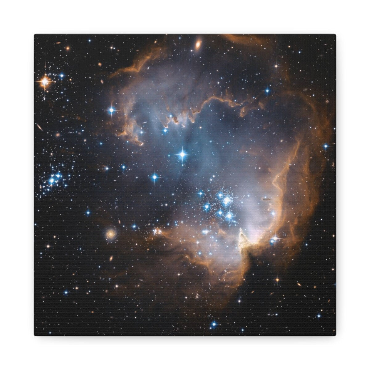 Space Nebula NASA Stretched Canvas Print, Galaxy Cosmic Space Print, NGC 602 and N90 Hubble Space Telescope Images, NASA Deep Field Print