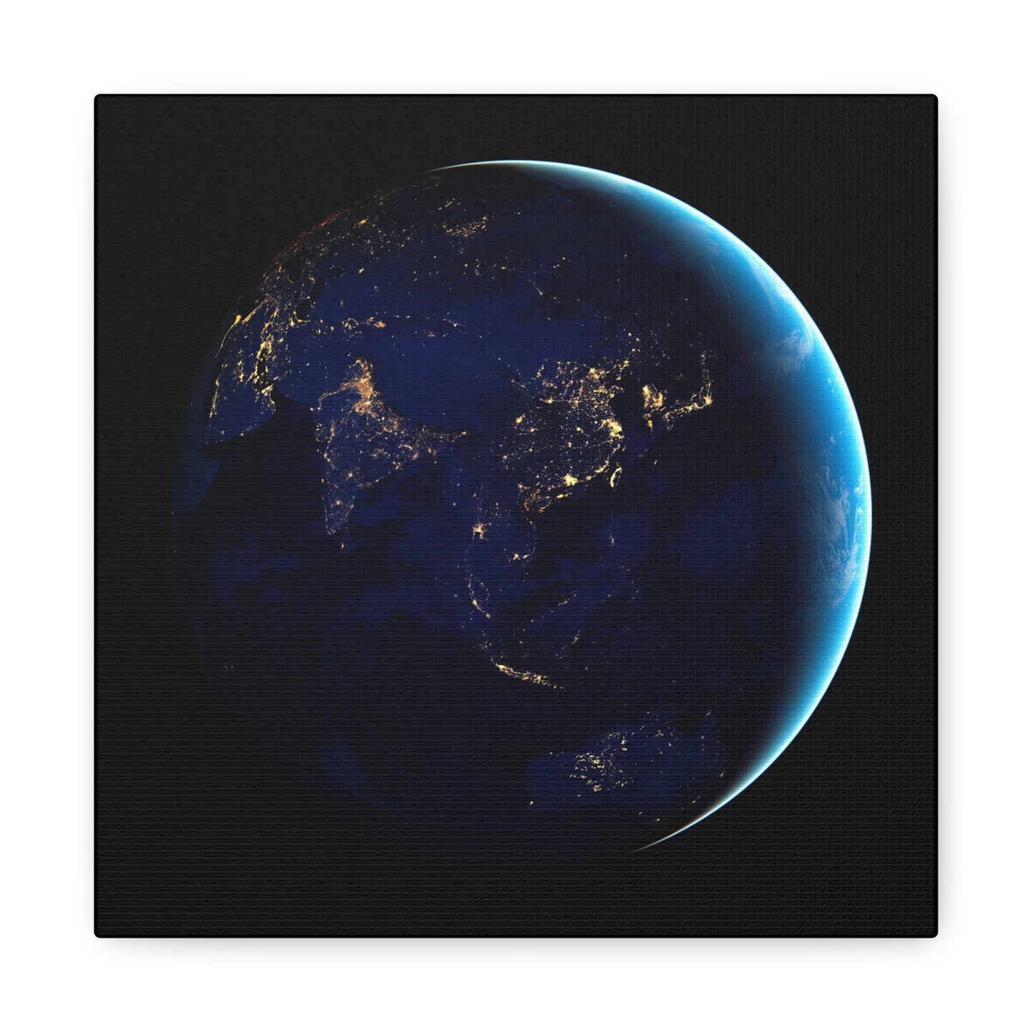 Earth at night Satellite Image Stretched Canvas Print, Globus from Space Telescope Images, World Map Globes Space Telescope Canvas Print