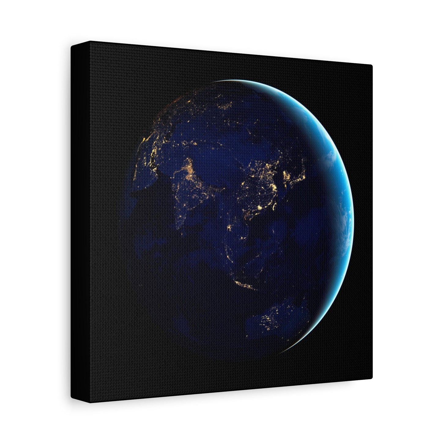 Earth at night Satellite Image Stretched Canvas Print, Globus from Space Telescope Images, World Map Globes Space Telescope Canvas Print